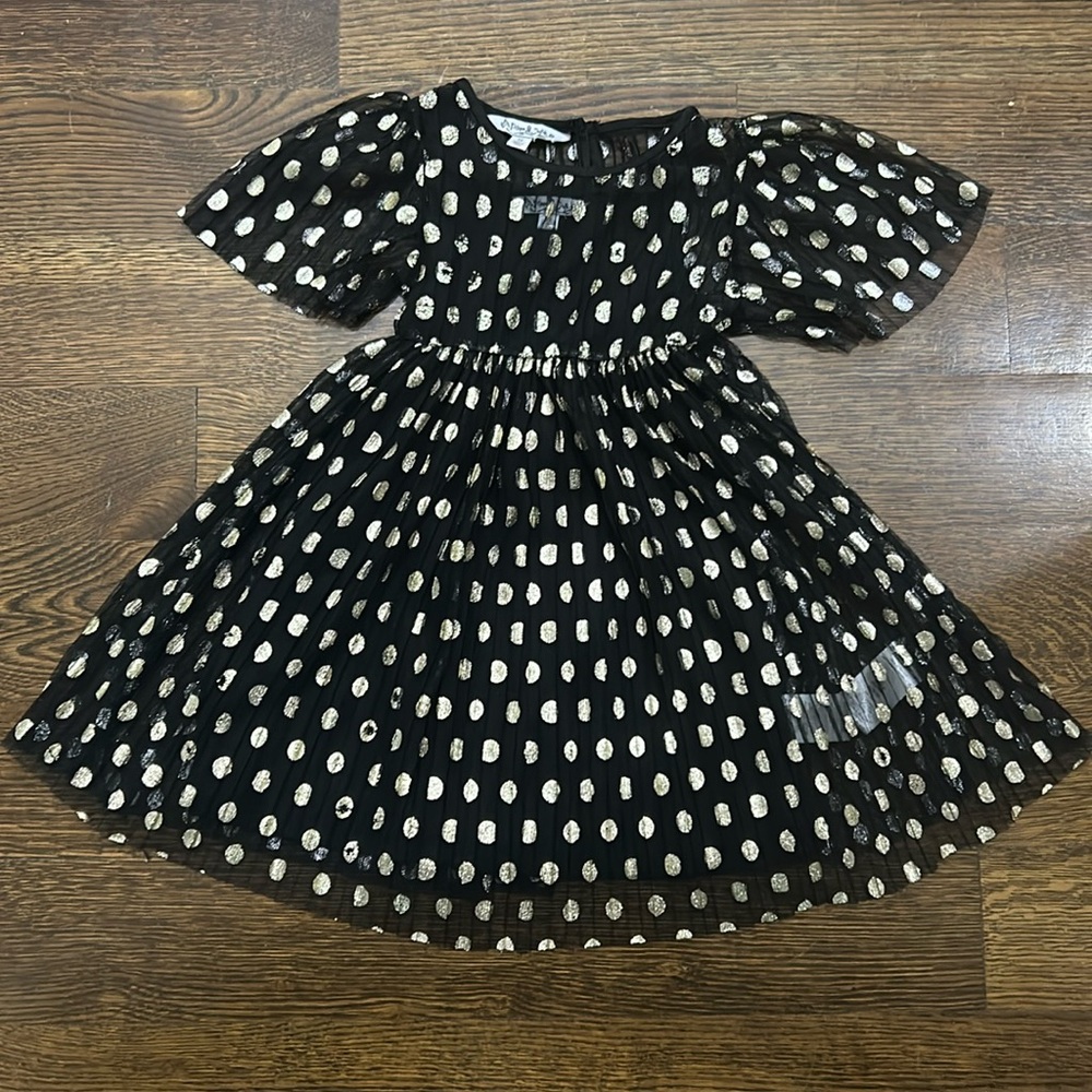 Pippa & Julie little girls dress black gold new years size 3t